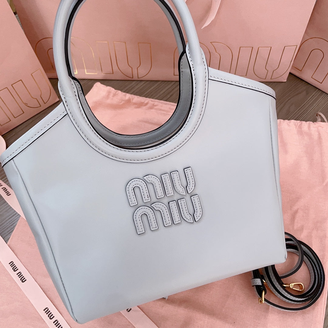 SMALL TOTE BAG 22 IN CHROME GRAY CALFSKIN