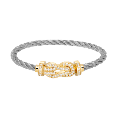 [AURORA]CHANCE LARGE 8 FIGURE BUCKLE FULLDIAMOND BRACELET GOLD