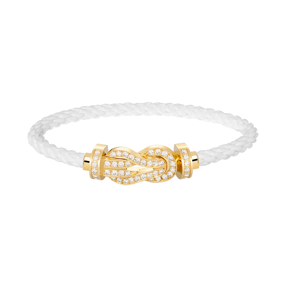 [AURORA]CHANCE LARGE 8 FIGURE BUCKLE FULLDIAMOND BRACELET GOLD
