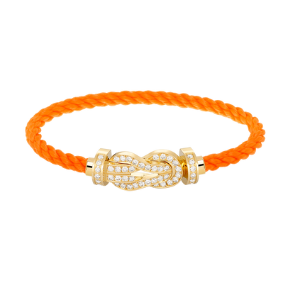 [AURORA]CHANCE LARGE 8 FIGURE BUCKLE FULLDIAMOND BRACELET GOLD