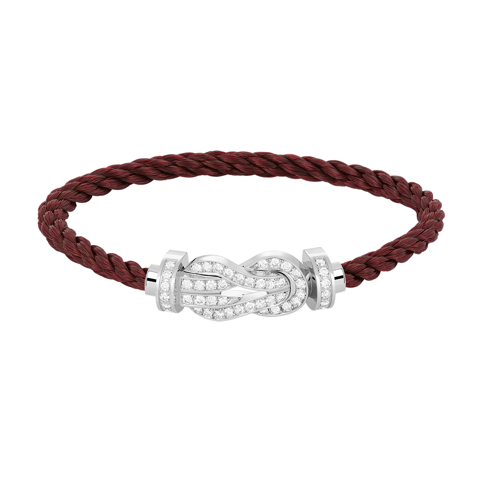 [AURORA]CHANCE LARGE 8 FIGURE BUCKLE FULL DIAMOND BRACELET SILVER
