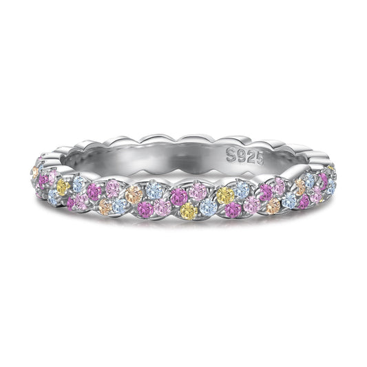 [AURORA]Dainty Ebullient Round Cut Daily Ring
