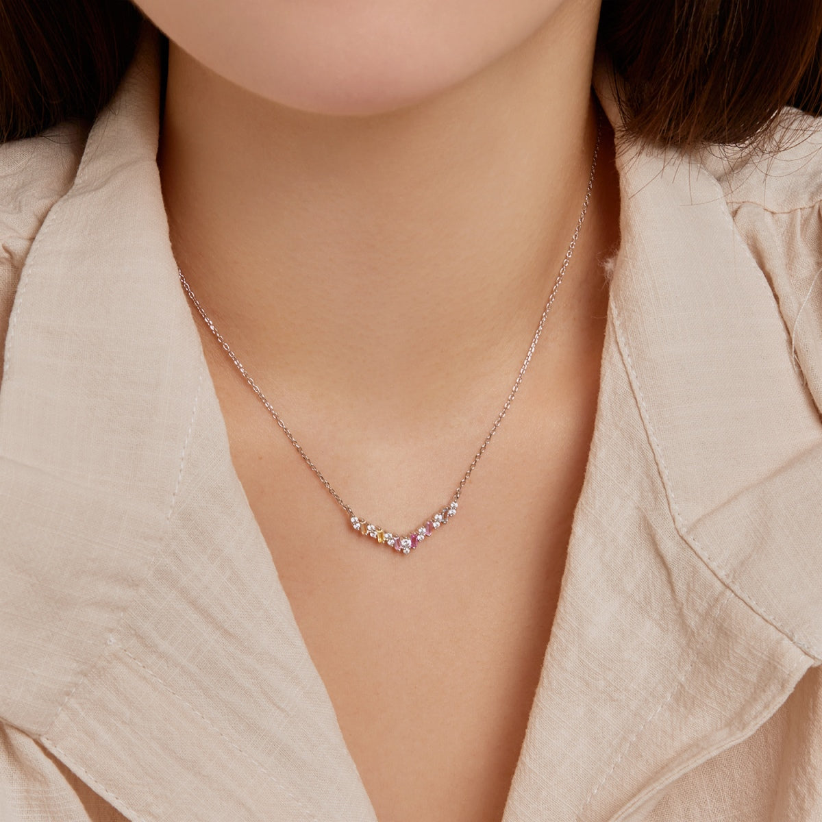 [AURORA]Dazzling Rainbow Necklace