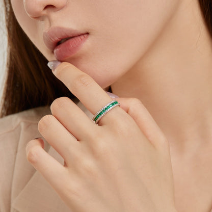 [AURORA]Delicate Colorful Round Cut Daily Ring