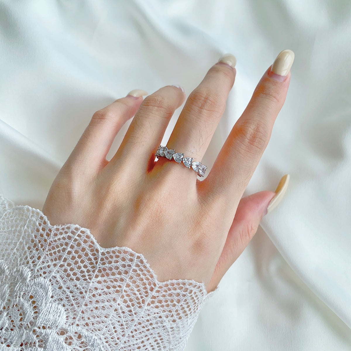 [AURORA]0.25 Carat Radiant Romance Heart Cut Lover Ring