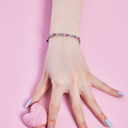 [AURORA]Ornate Sparkling Multi Cut Party Bracelet