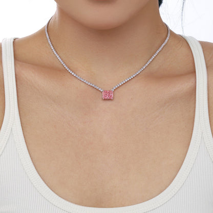 [AURORA]4.0 Carat Elegant Radiant Cut Necklace