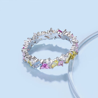 [AURORA]Dazzling Polychromatic Multi cut Daily Ring