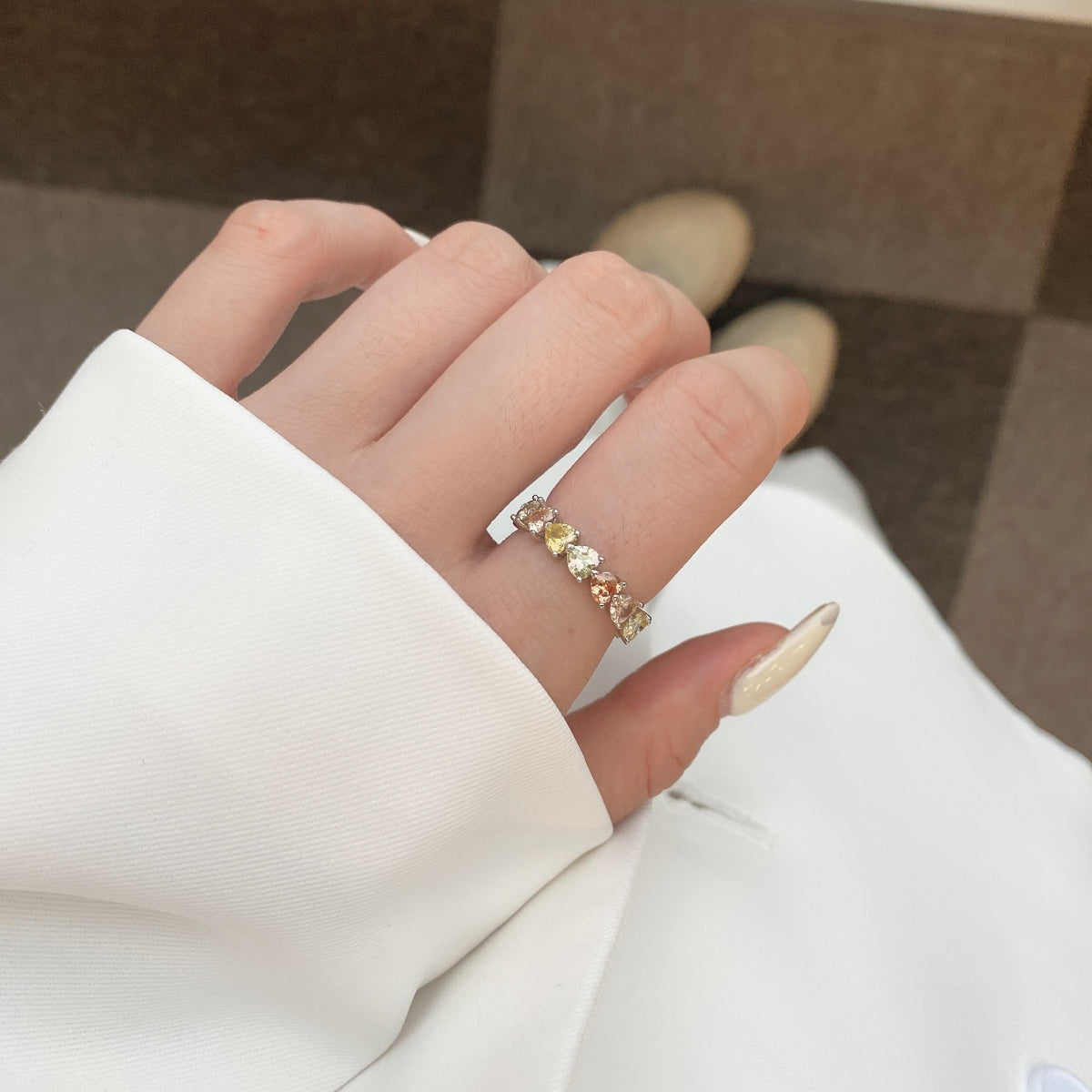 [AURORA]0.25 Carat Radiant Romance Heart Cut Lover Ring