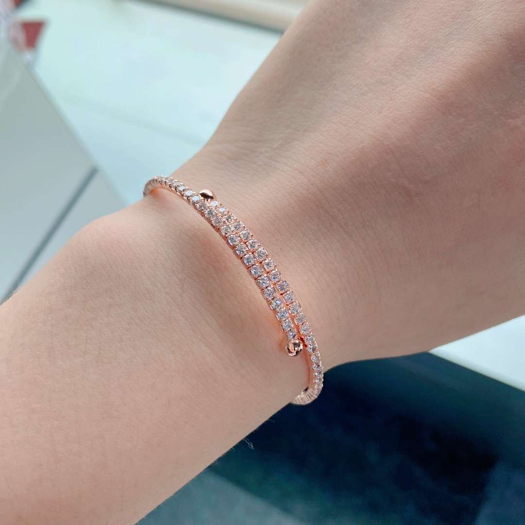 [AURORA]Row of Diamonds Round Fashion Bracelet