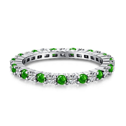 [AURORA]Exquisite Colorful Round Cut Tennis Ring