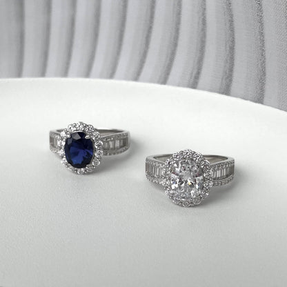 [AURORA]1.5 Carat Dazzling Charming Oval Cut Banquet Ring