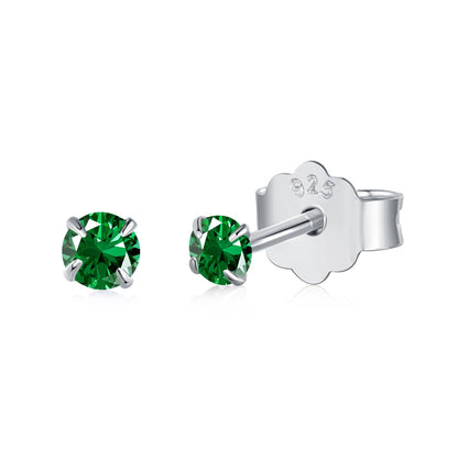 [AURORA]Delicate Solitaire Earrings