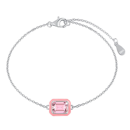 [AURORA]2.0 Carat Sparkling Colorful Emerald Cut Daily Bracelet