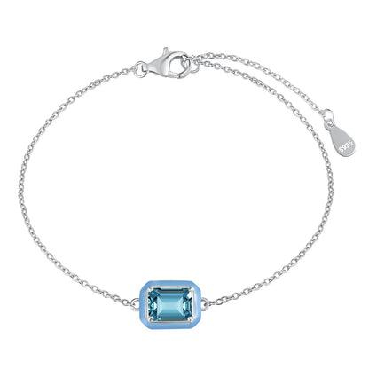 [AURORA]2.0 Carat Sparkling Colorful Emerald Cut Daily Bracelet