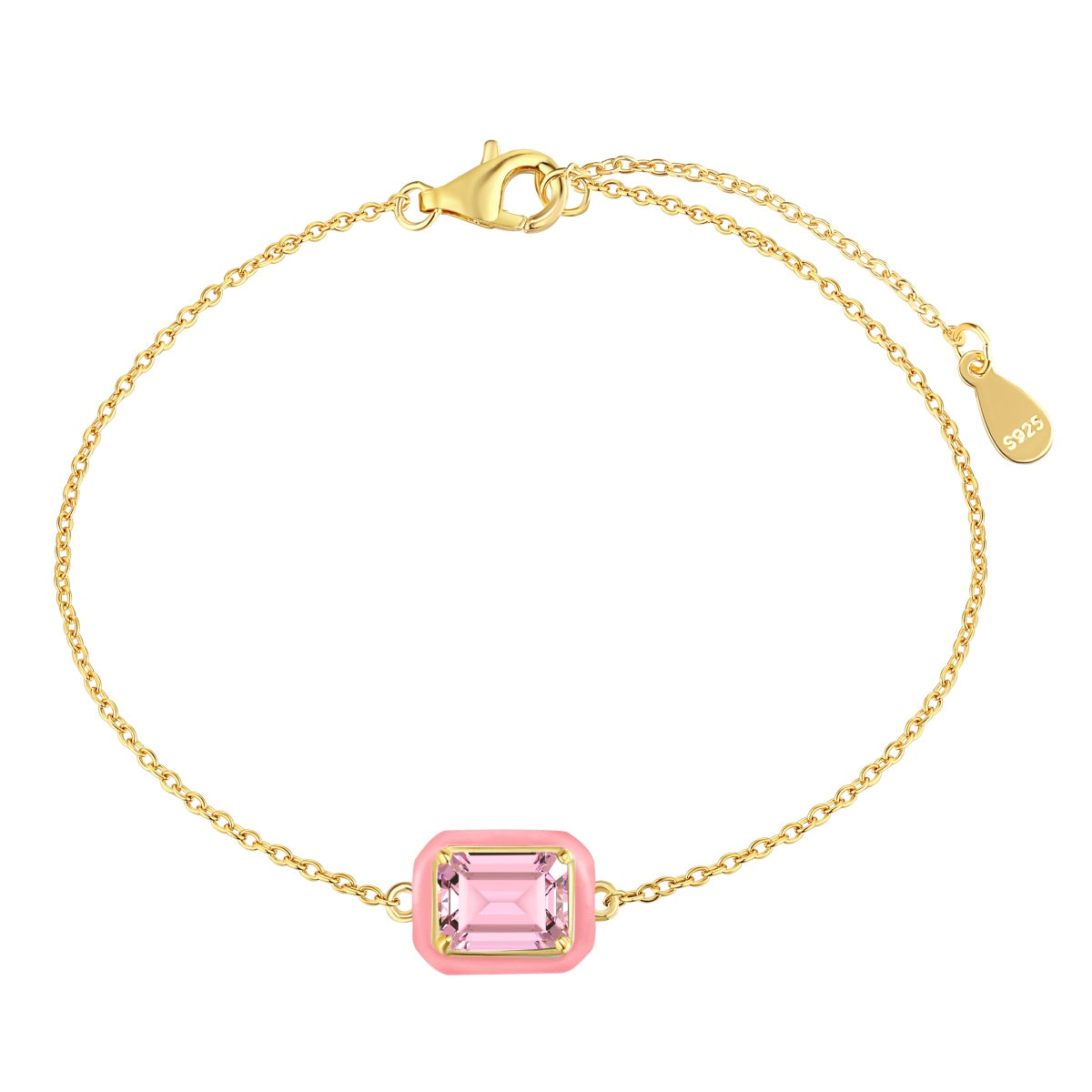 [AURORA]2.0 Carat Sparkling Colorful Emerald Cut Daily Bracelet