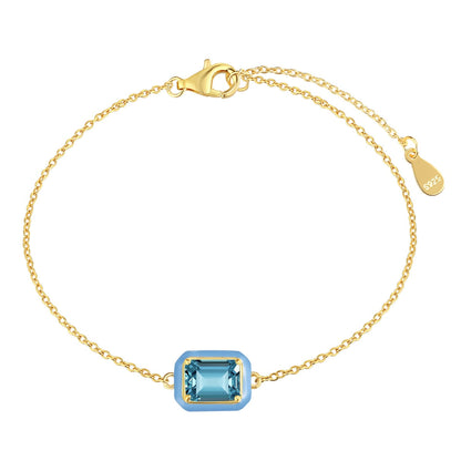 [AURORA]2.0 Carat Sparkling Colorful Emerald Cut Daily Bracelet