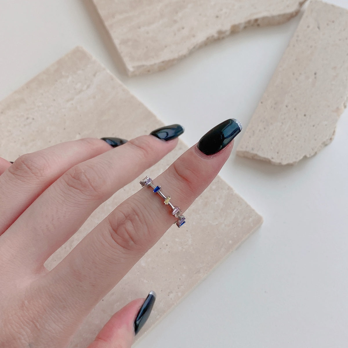 [AURORA]Unique Trapezoid Cut Daily Ring