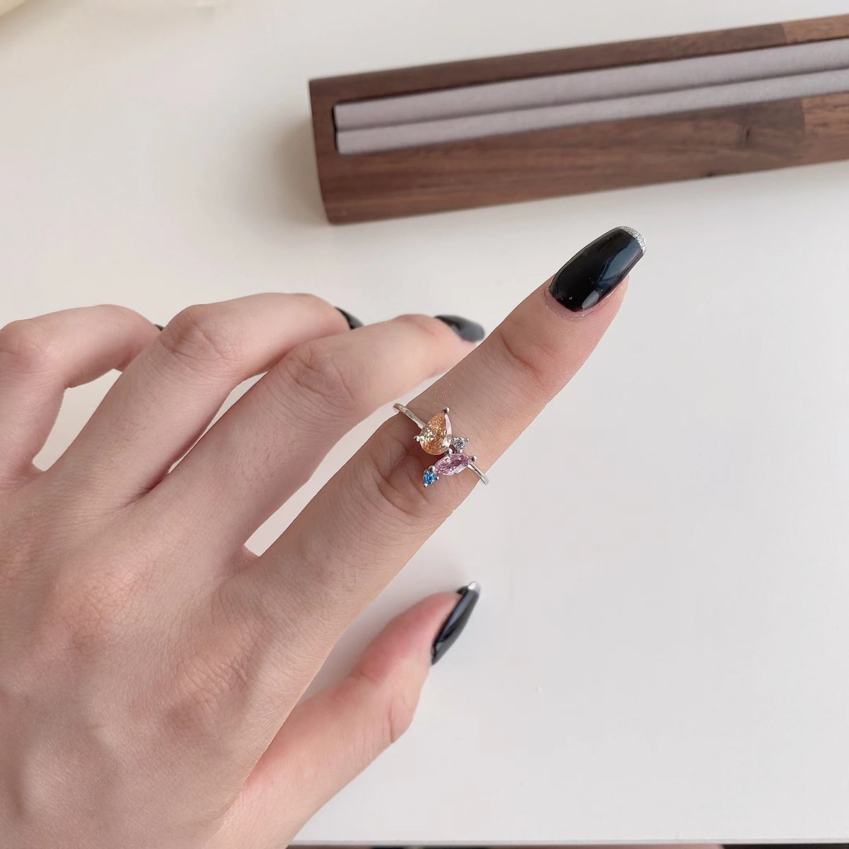 [AURORA]Radiant Colorful Multi Cut Daily Ring