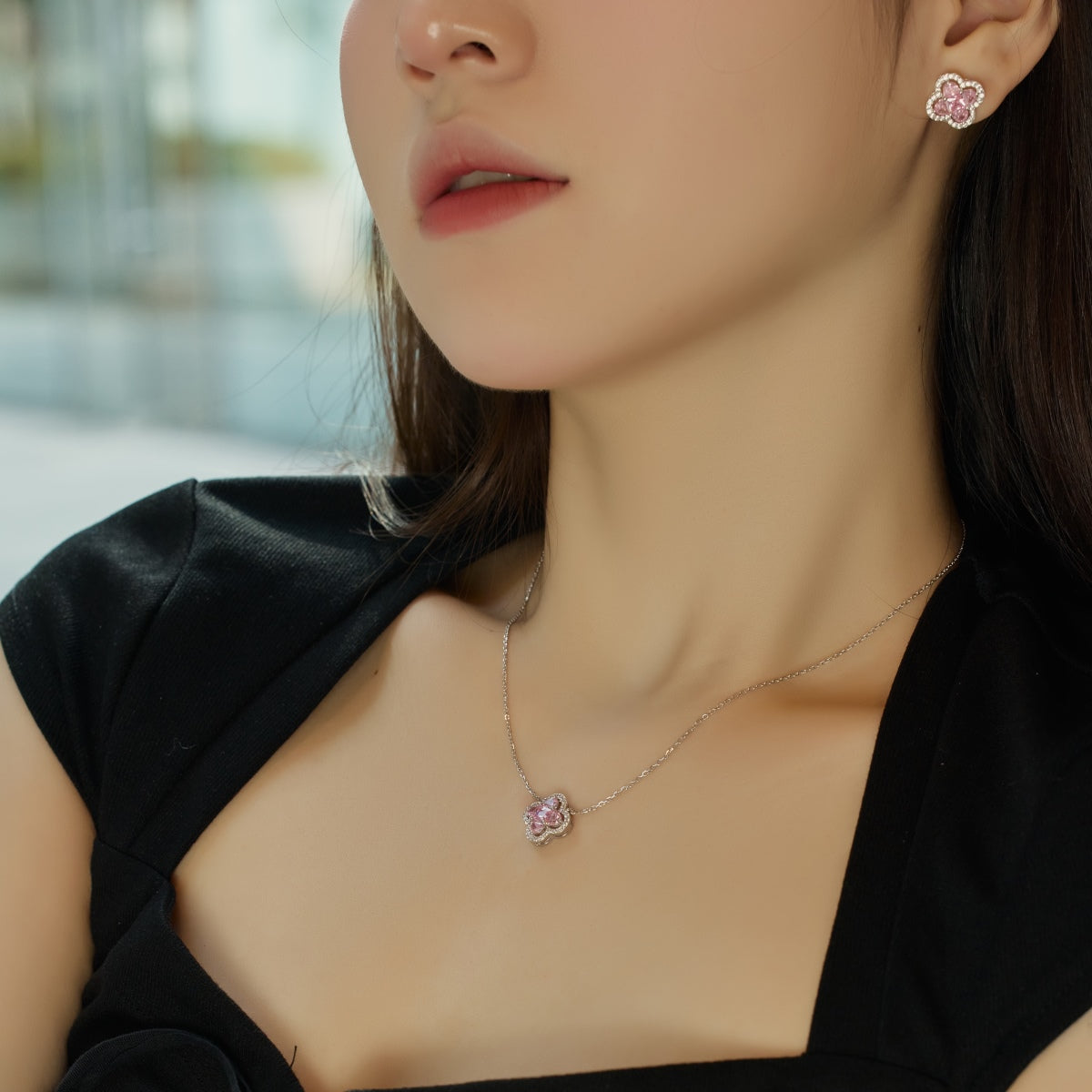 [AURORA]Spliced Lucky Four-Leaf Clover Versatile Necklace
