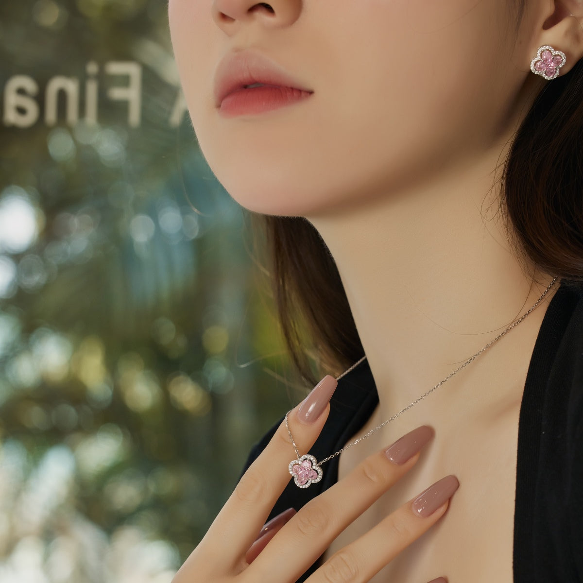 [AURORA]Spliced Lucky Four-Leaf Clover Versatile Necklace