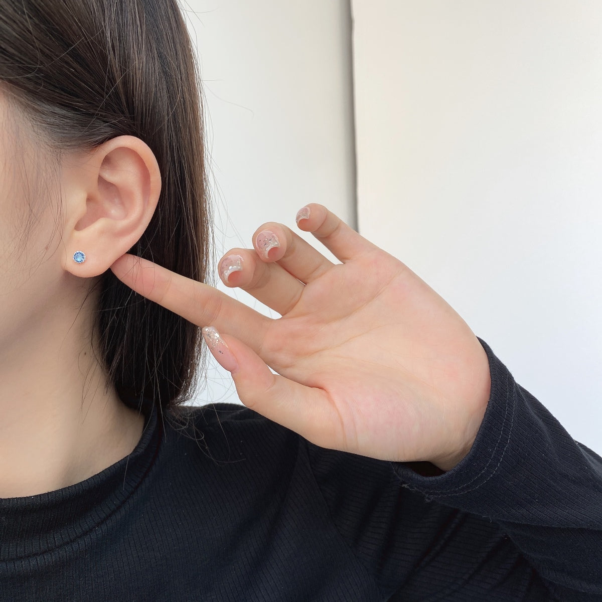 [AURORA]Sparkling Colorful Round Shape Earrings