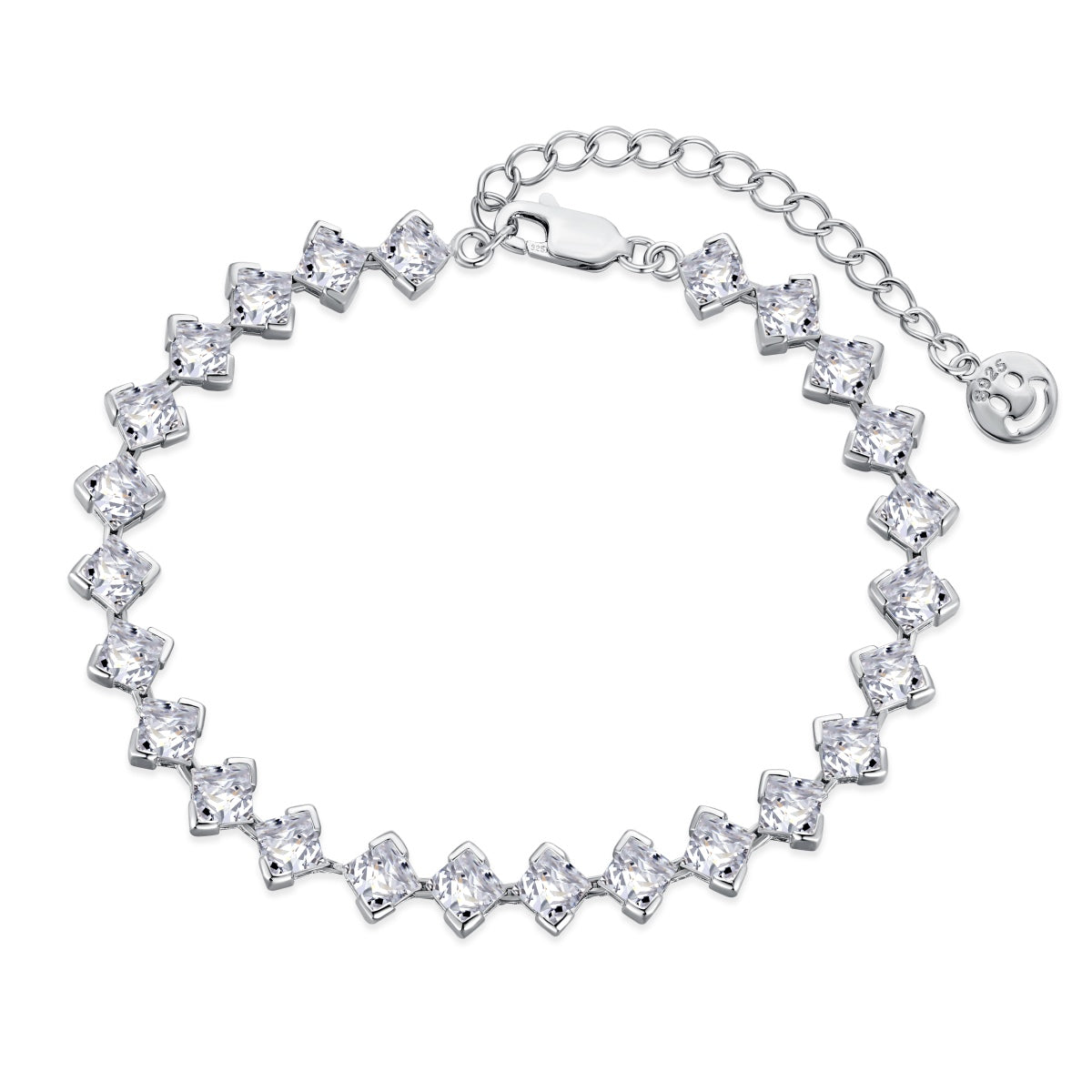 [AURORA]0.5 Carat Ornate Princess Cut Daily Bracelet