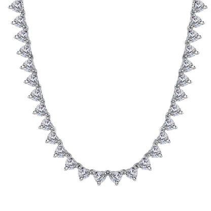 [AURORA]Ornate Heart Cut Tennis Necklace