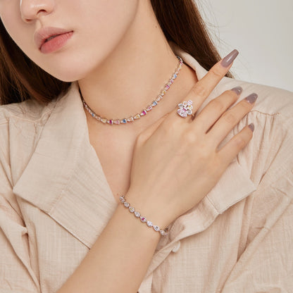 [AURORA]Sparkling Colorful Water Drop Shape Daily Ring