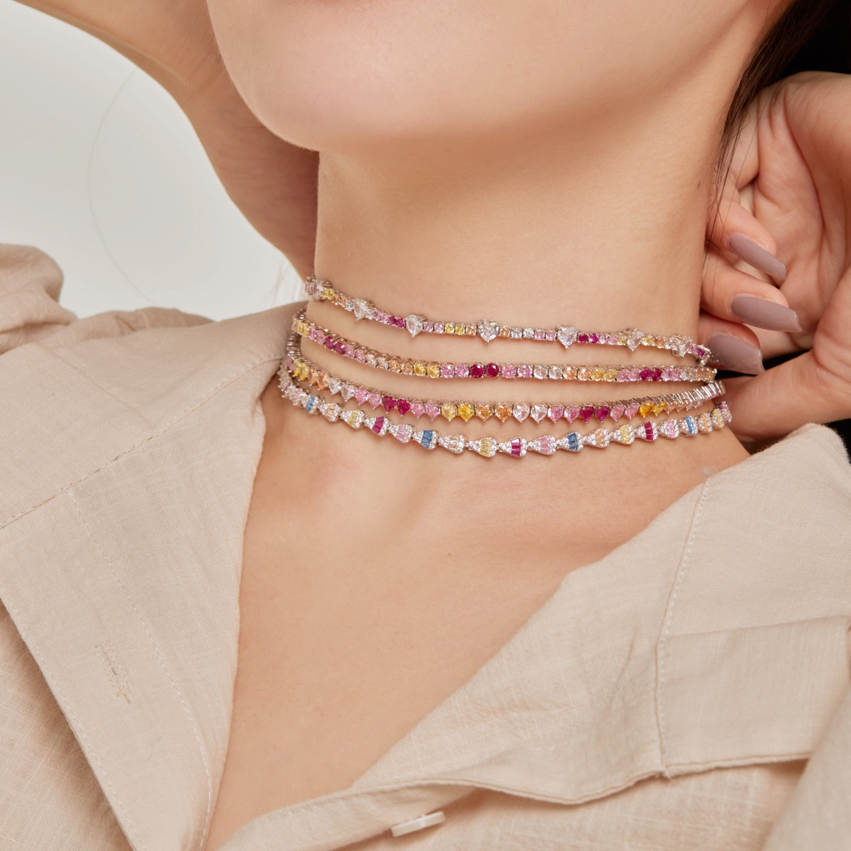 [AURORA]Radiant Colorful Rainbow Necklace