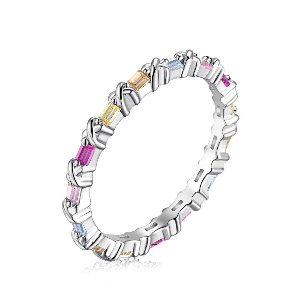 [AURORA]Charming Colorful Round Cut Daily Ring