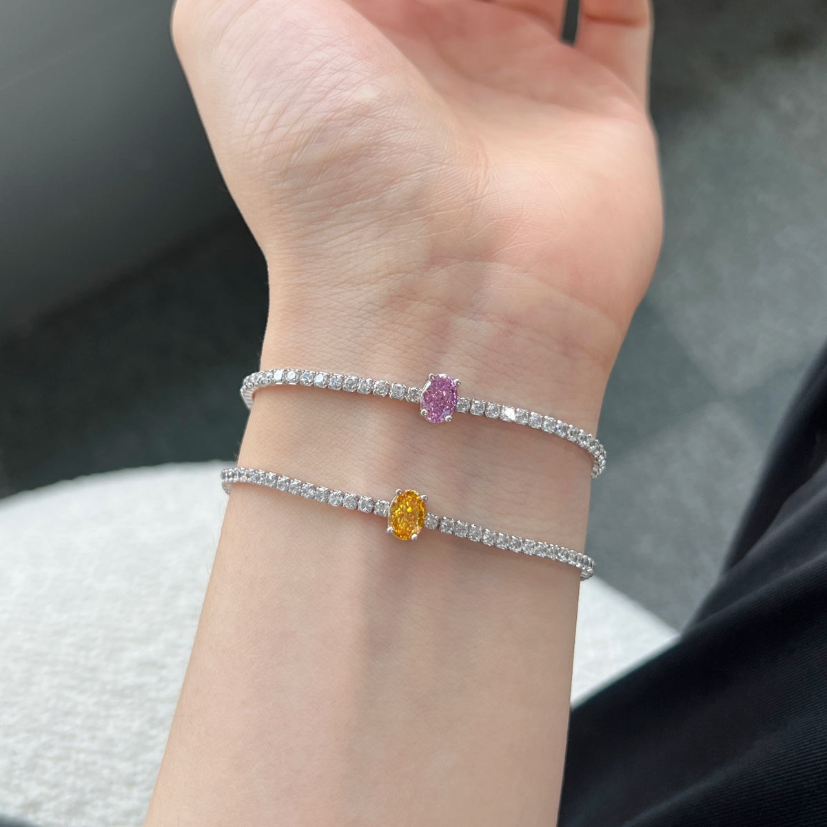 [AURORA]0.75 Carat Exquisite Oval Cut Daily Bracelet