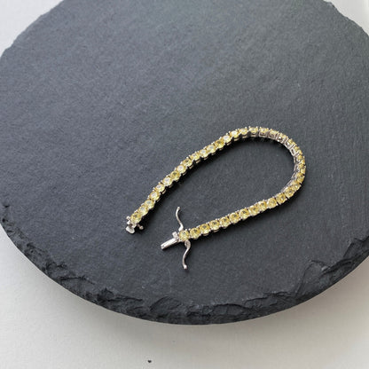 [AURORA]Ornate Dazzling Round Cut Tennis Bracelet
