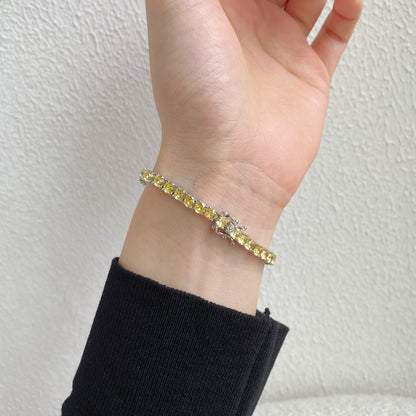 [AURORA]Ornate Dazzling Round Cut Tennis Bracelet