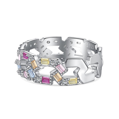 [AURORA]Sparkling Vibrant Emerald Cut Daily Ring