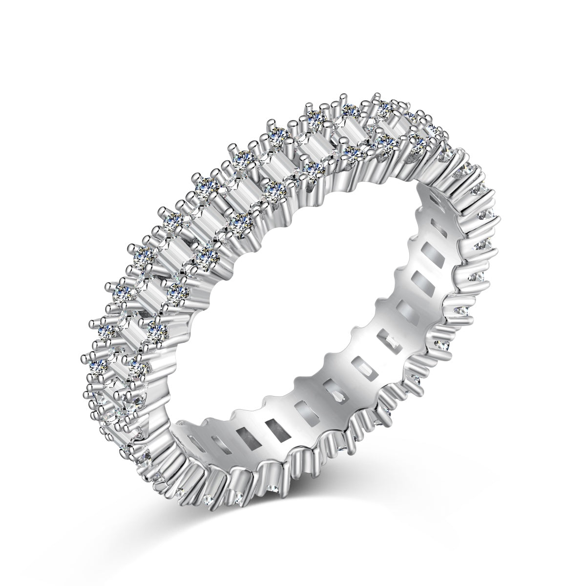 [AURORA]Splashy Ornate Emerald Cut Cocktail Ring