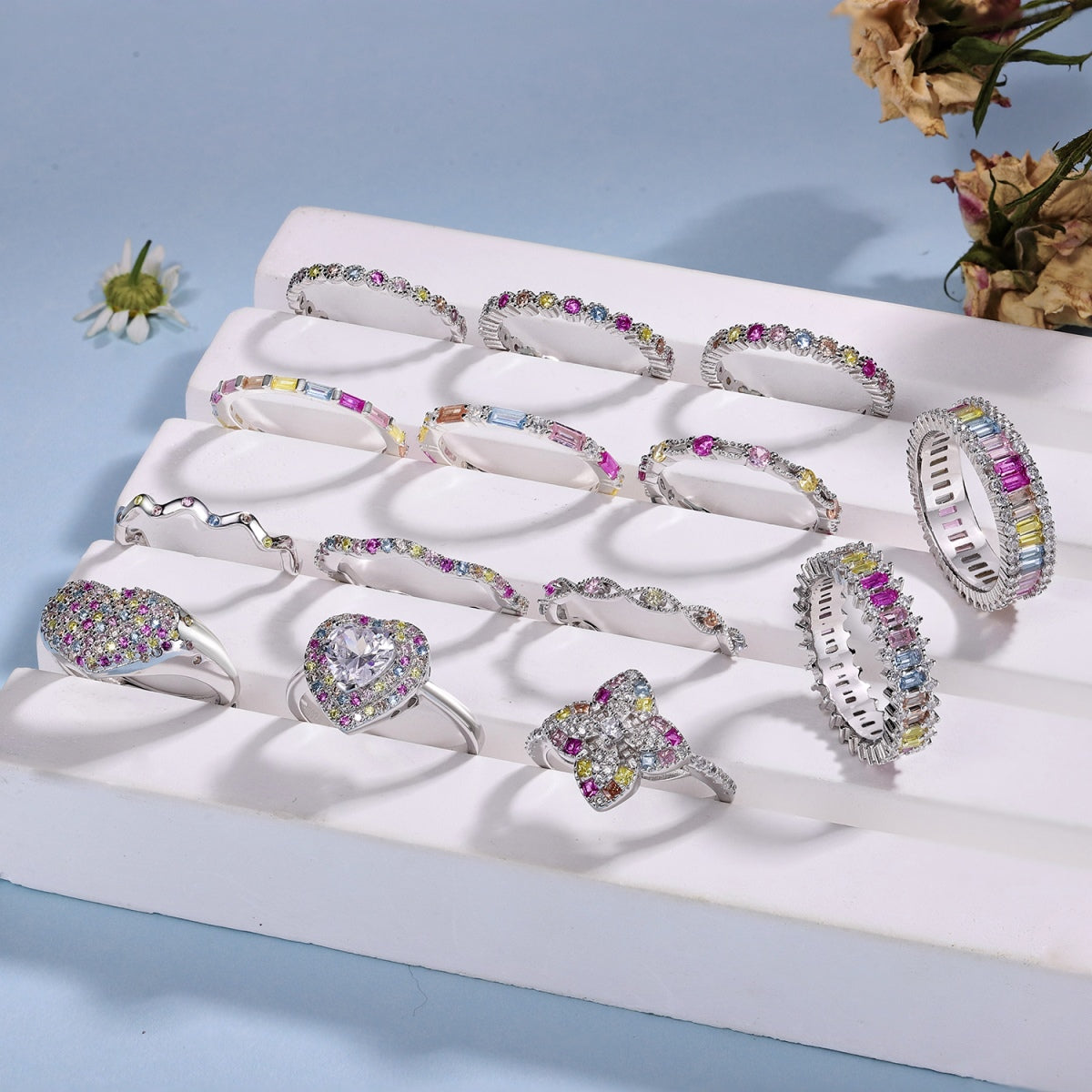 [AURORA]Lively In Shades Elegant Radiant Cut Daily Ring