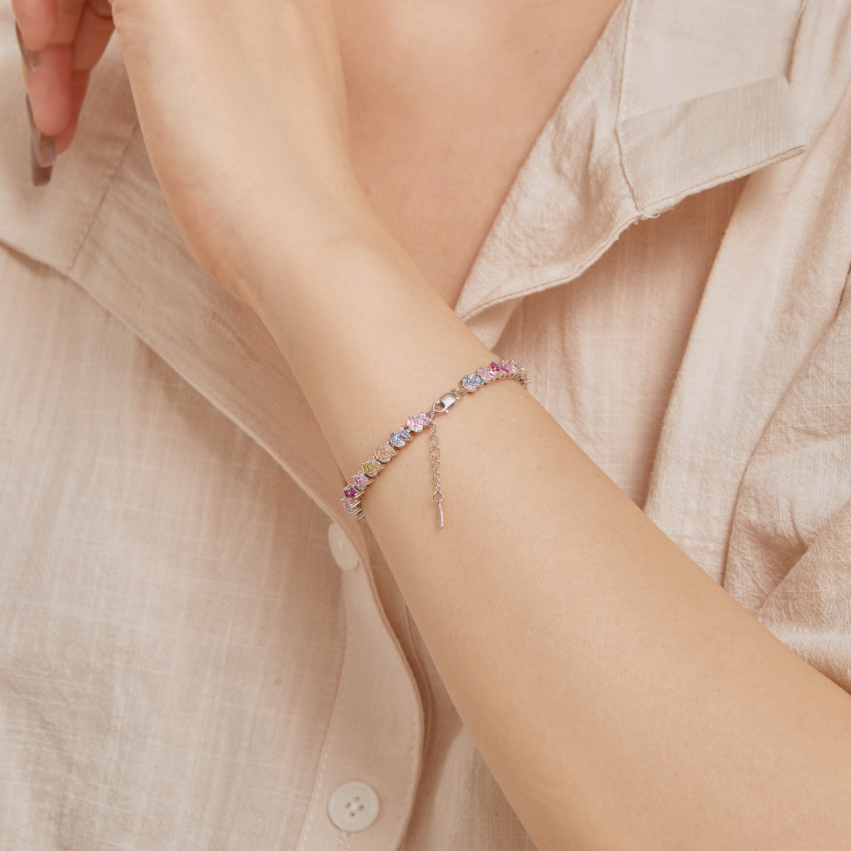 [AURORA]Ornate Colorful Flower Shape Party Bracelet