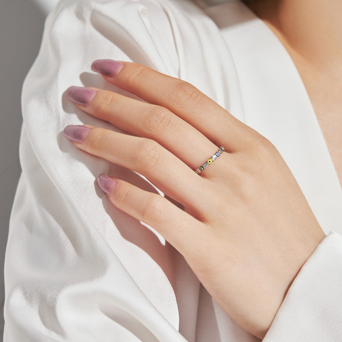 [AURORA]Sparkling Vibrant Round Shape Daily Ring