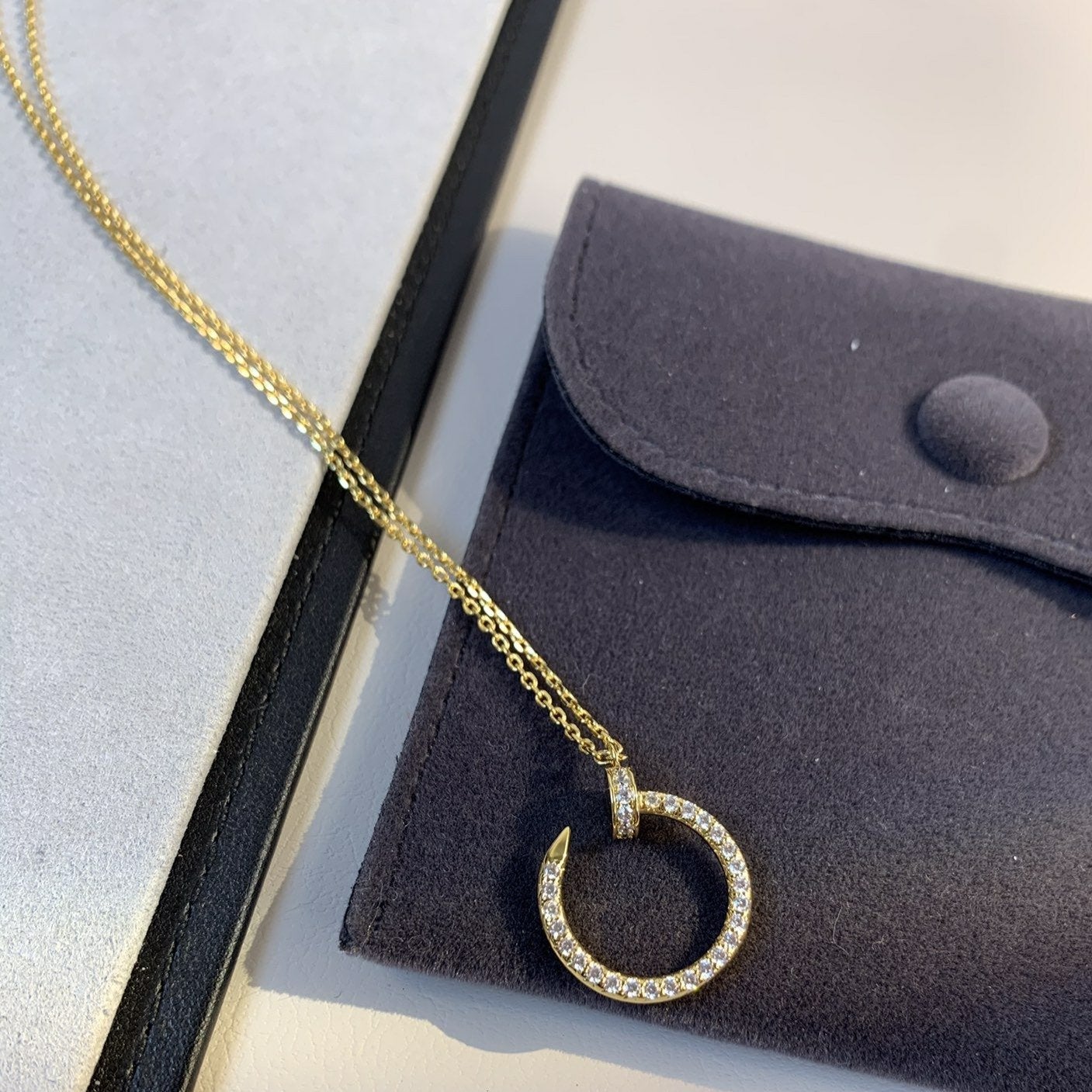 [AURORA]JUSTE NECKLACE GOLD DIAMONDS