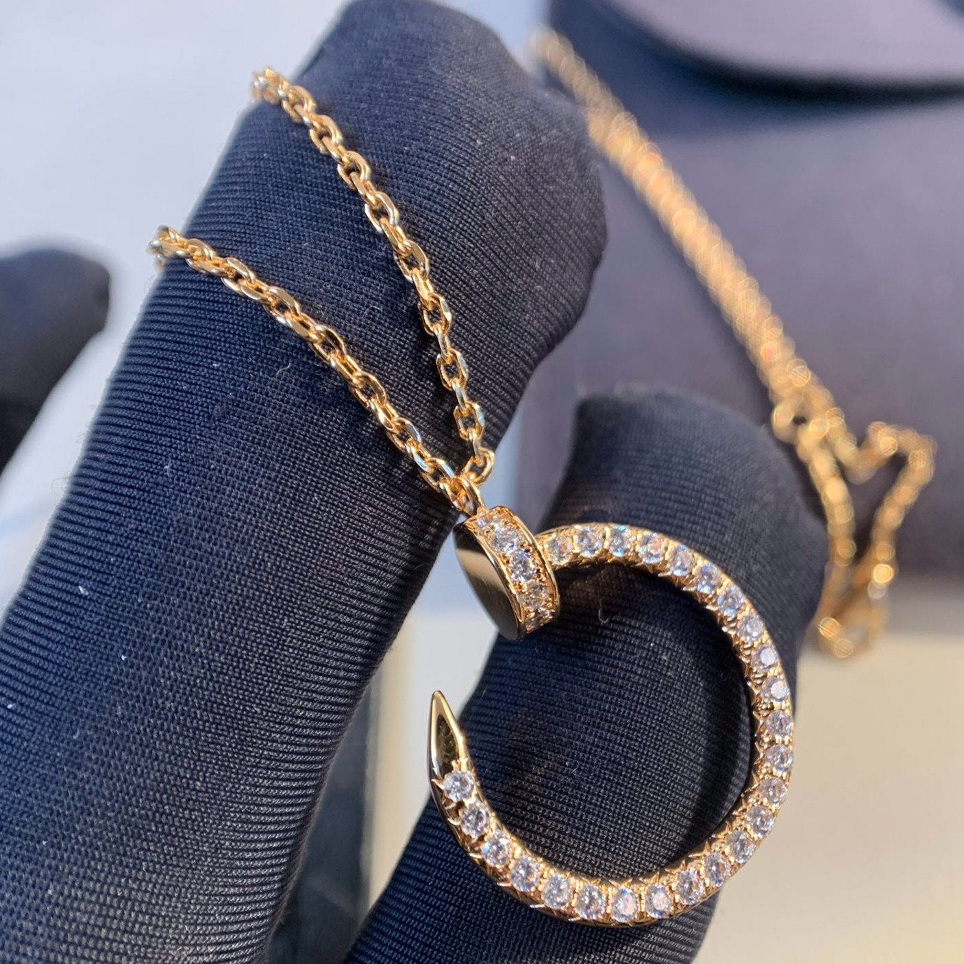 [AURORA]JUSTE NECKLACE PINK GOLD DIAMONDS