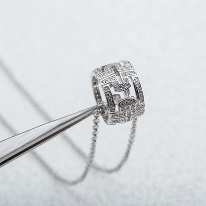 [AURORA]PARENTESI NECKLACE SILVER DIAMOND