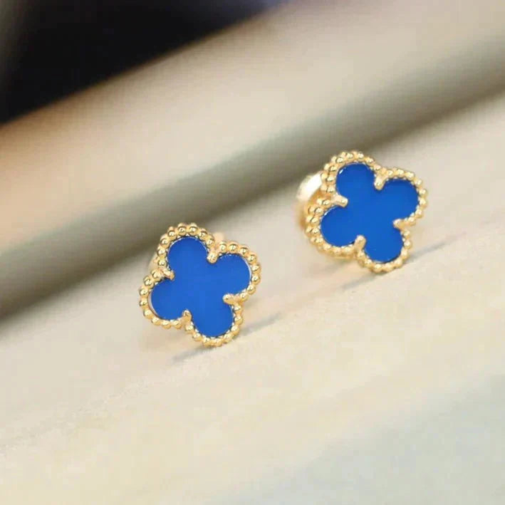 [AURORA]CLOVER MINI 9.5MM TURQUOISE EARRINGS