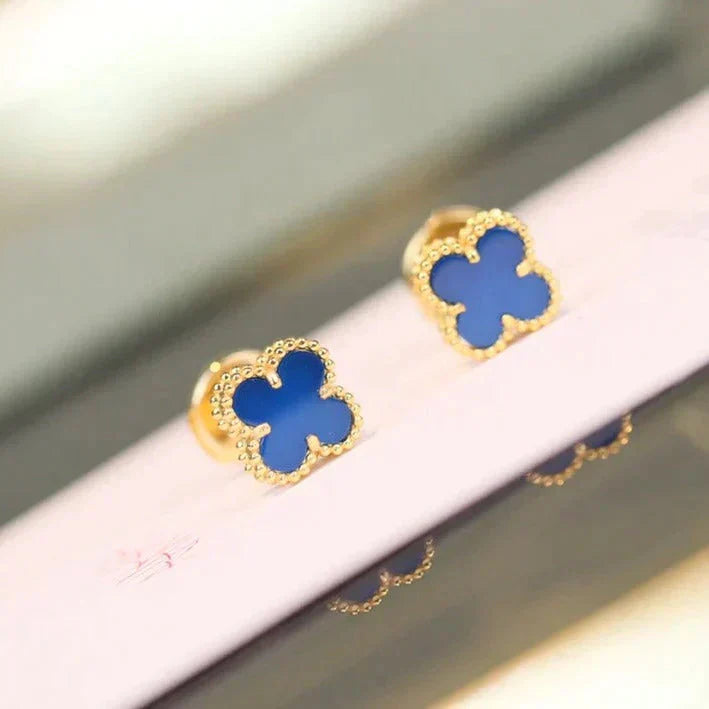 [AURORA]CLOVER MINI 9.5MM TURQUOISE EARRINGS