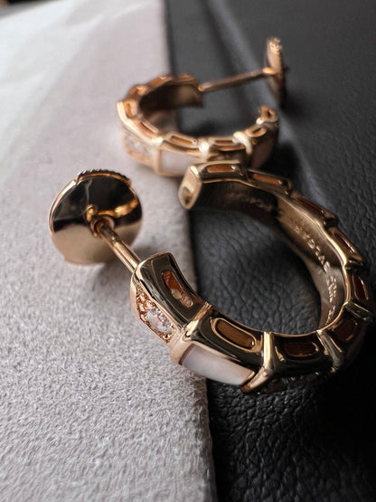 [AURORA]SERPENTI MOP PINK GOLD EARRINGS