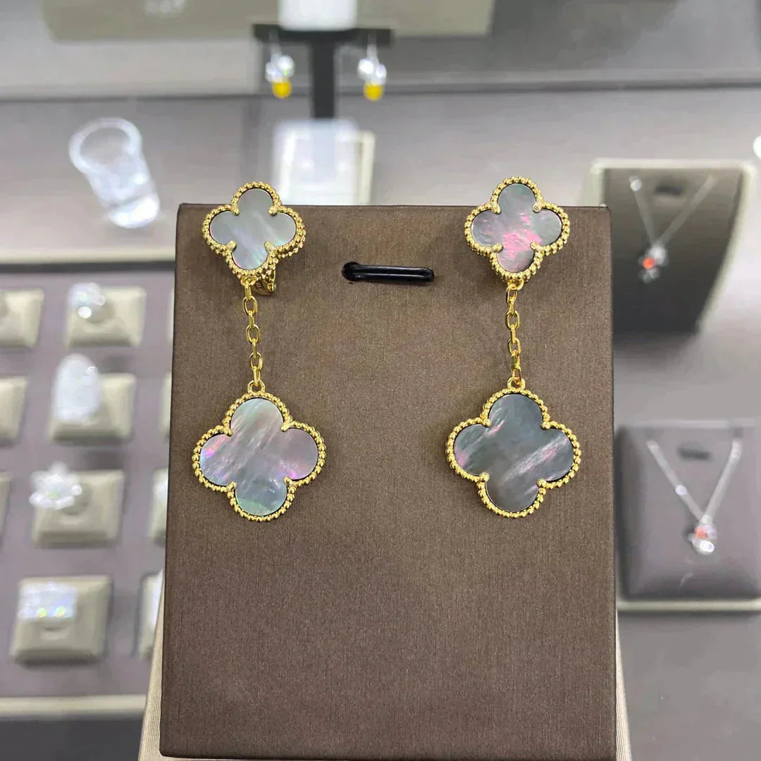 [AURORA]CLOVER 2 MOTIFS  EARRINGS (MULTIPLE CHOICESC