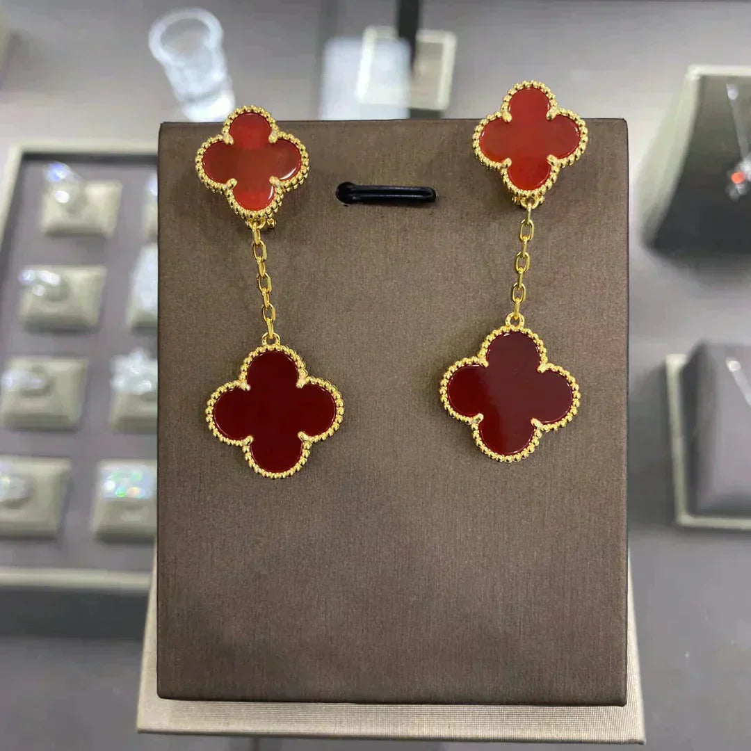 [AURORA]CLOVER 2 MOTIFS  EARRINGS (MULTIPLE CHOICESC