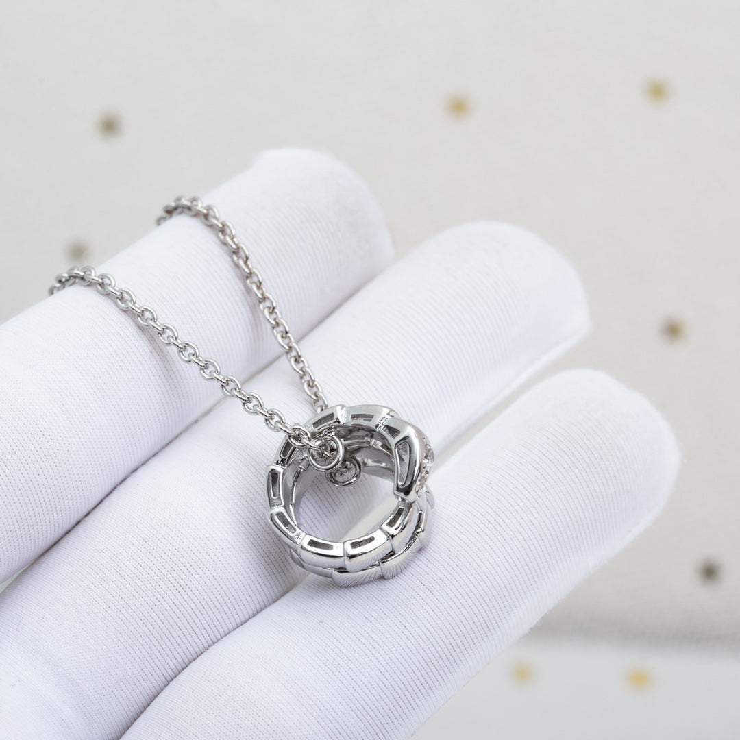 [AURORA]SERPENTI SILVER NECKLACE DIAMOND
