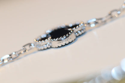 [AURORA]CLOVER 20 MOTIFS ONYX DIAMOND SILVER