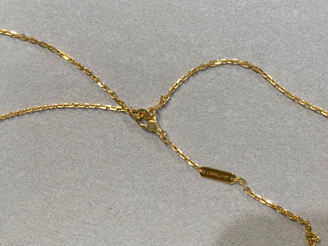 [basloveJW]CLOVER 25MM HALSKETTE GOLD KARNEOL